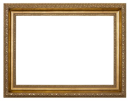 Golden frame. Isolated on a white background.の写真素材