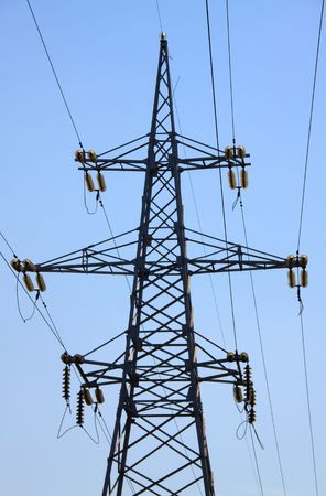 Reliance power line. Wires against the sky.の写真素材