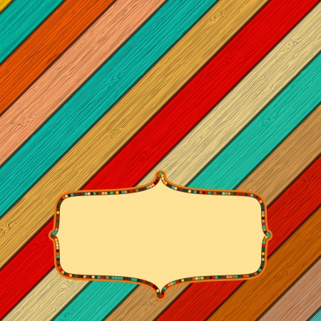 Retro color wooden frame with frame concept    EPS8のイラスト素材