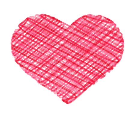 Red abstract hand draw heart card    EPS8のイラスト素材