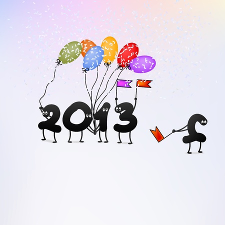 Funny 2013 New Year s Eve greeting card    EPS8のイラスト素材
