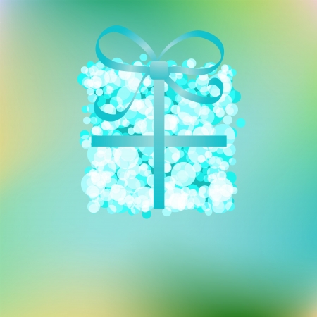 Blue gift box on abstract Christmas     EPS8のイラスト素材