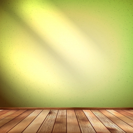 Empty interior with a green wallのイラスト素材