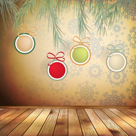 Illustration of card for congratulation with Christmas interior.のイラスト素材