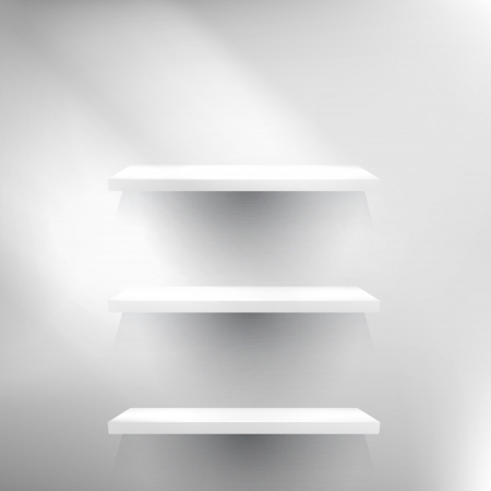 Three White empty shelves. EPS 10のイラスト素材