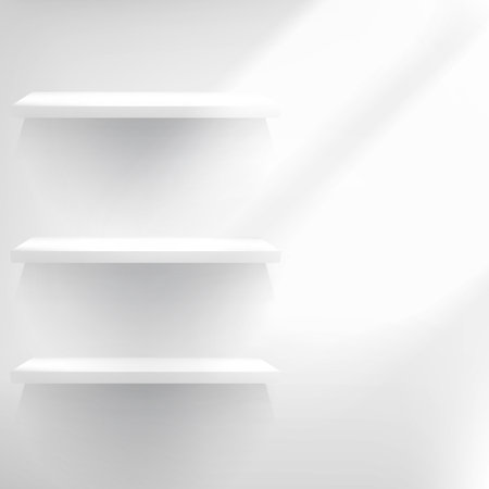 Three Empty Shelf For Exhibit. EPS 10のイラスト素材