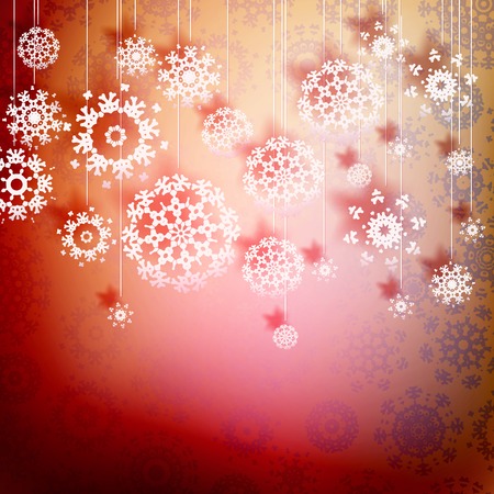 Red christmas card with snowflakes. + EPS10 vector fileのイラスト素材