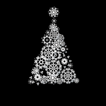 Black and White Christmas Eve illustration. + EPS10 vector fileのイラスト素材