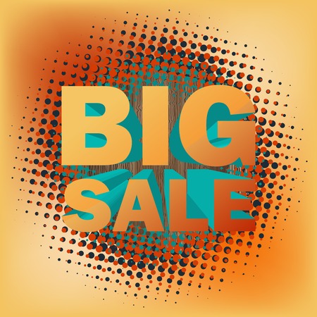 3D big sale text on halftone pattern. And also includes EPS 10 vectorのイラスト素材