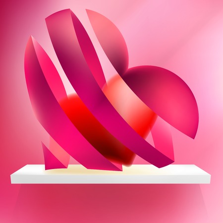 Heart from ribbon Valentine's day. + EPS10 vector fileのイラスト素材