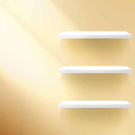 Detailed illustration of shelves on gold background. EPS 10のイラスト素材