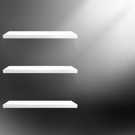 Detailed illustration of shelves on black background. EPS 10のイラスト素材