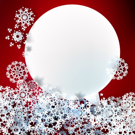 Christmas with speech bubble and snowflakes. EPS 10のイラスト素材