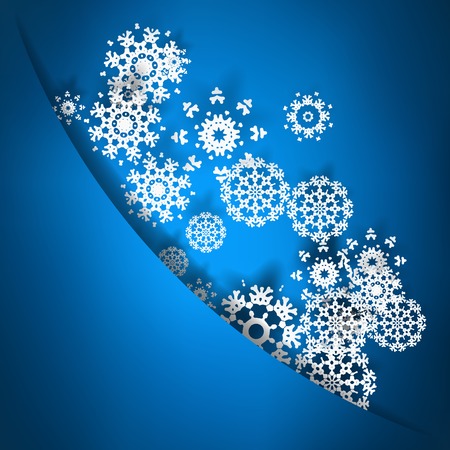 Blue christmas card with snowflakes. + EPS10 vector fileのイラスト素材