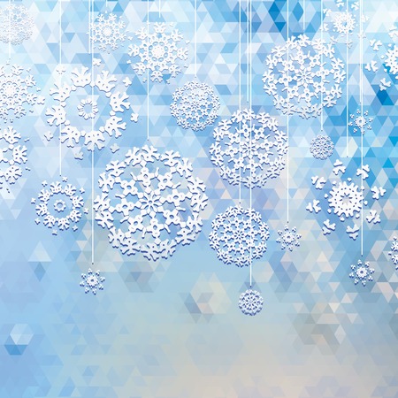 Winter background with triangle texture. + EPS10 vector fileのイラスト素材