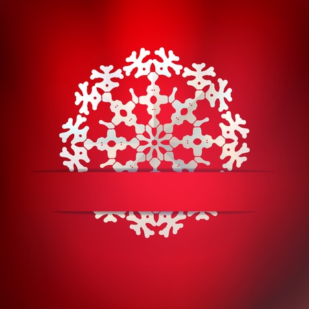 White paper christmas snowflake on a light brown background. EPS 10のイラスト素材