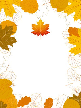 Isolated Autumn Leaves card with maple  plus EPS10のイラスト素材