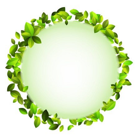 Fresh green leaves border    のイラスト素材