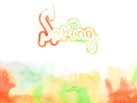 Hand drawn watercolor spring    EPS10のイラスト素材
