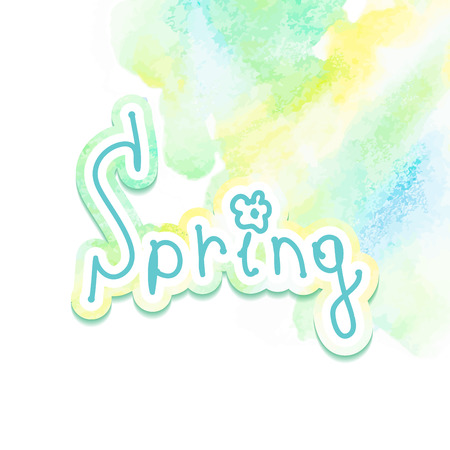 Hand drawn watercolor spring    のイラスト素材