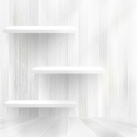 Wood shelf on wood background    EPS10のイラスト素材