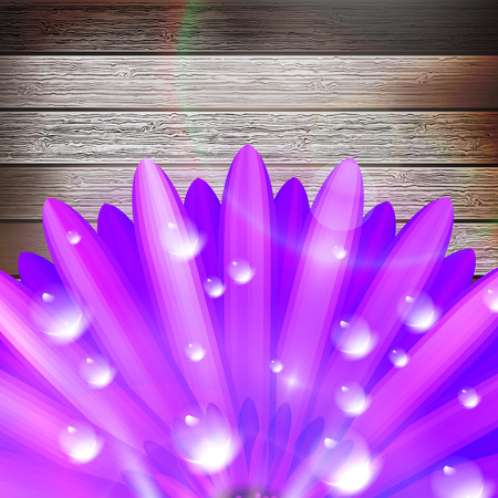 Flower with dew on wood  plus のイラスト素材