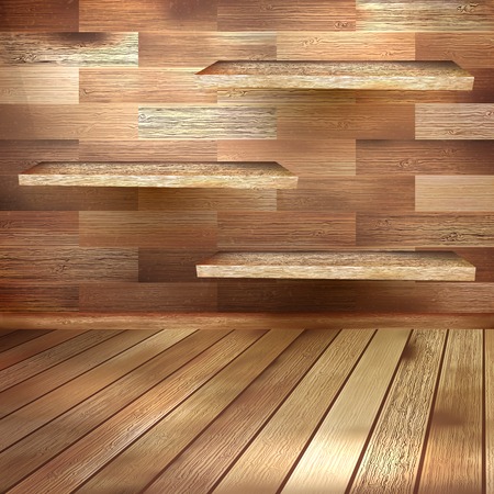 Old wooden room template. EPS 10のイラスト素材