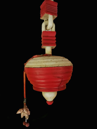closeup view of a decoration equipment isolated on black background