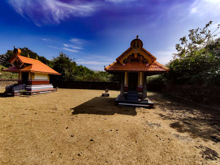 Ancient temples architecture work with landscape viewの写真素材