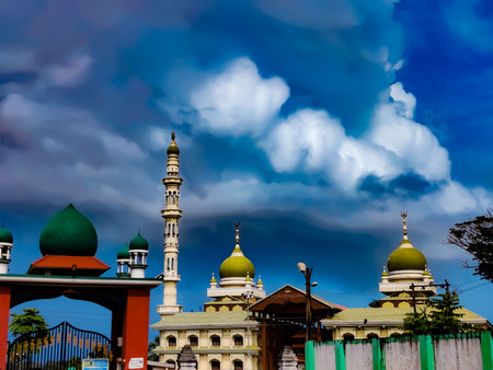 Kasaragod,Kerala,India- July 29 2021 Malikdinar Mosque Thalangara.The Ancient architectural mosque...