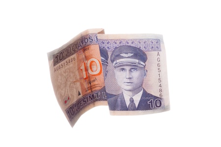 Lithuanian 10 litas front sideの写真素材