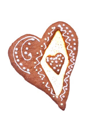 Heart shaped gingerbreadの写真素材
