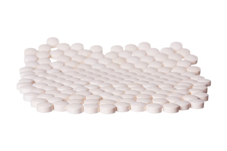 White round pillsの写真素材