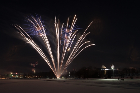 New year fireworkの写真素材