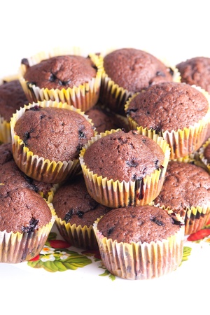 Homemade chocolate muffinsの写真素材