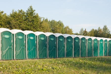 Many portable toilets の写真素材