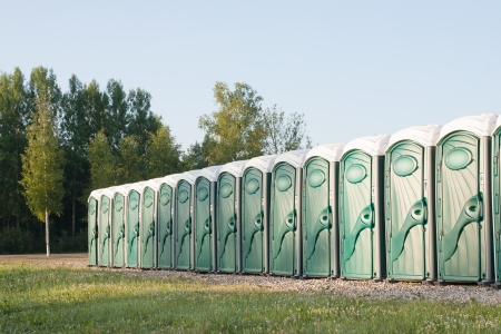 Many portable toilets の写真素材