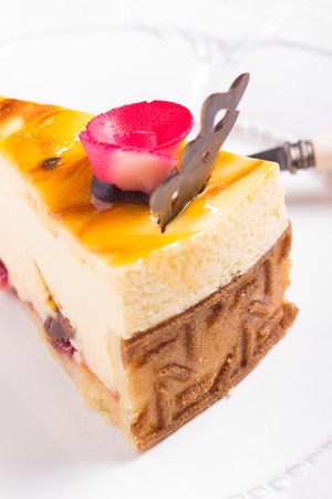 Lime and mango marble cakeの写真素材
