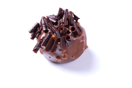 Handicrafted truffle isolated on white backgroundの写真素材