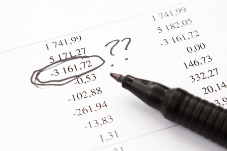 Concept of problems in financial accountingの写真素材