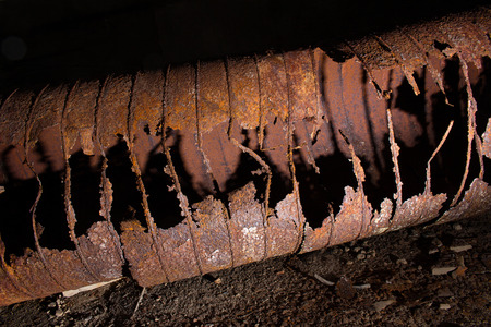 Rust damaged ventilation ductの写真素材