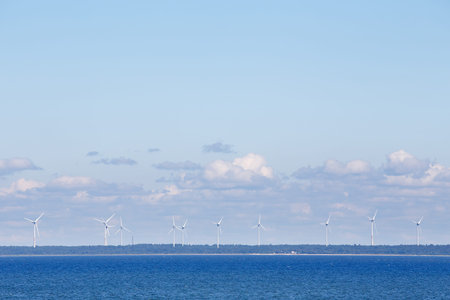 Coastal wind parkの写真素材