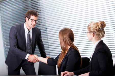 Business people shaking handsの写真素材