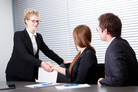Business people shaking handsの写真素材