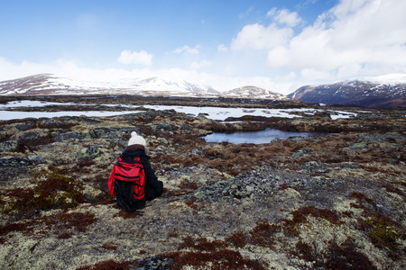 Female hikerの写真素材