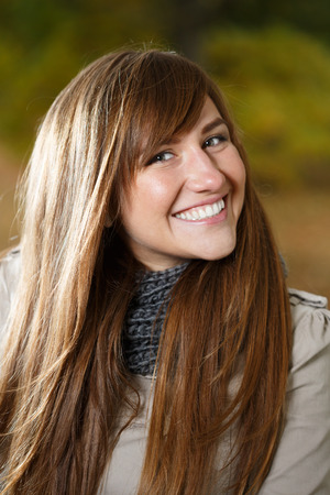 Portrait of happy womanの写真素材