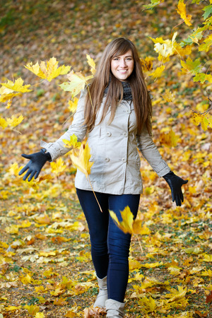 Autumn womanの写真素材