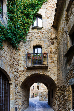 Medieval village of Pals, Costa Brava,Spain,Europeの写真素材