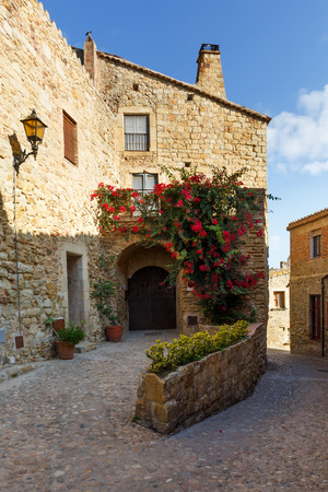 Medieval village of Pals, Costa Brava,Spain,Europeの写真素材