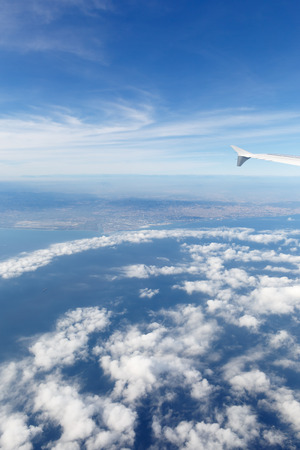 View from airplane windowの写真素材
